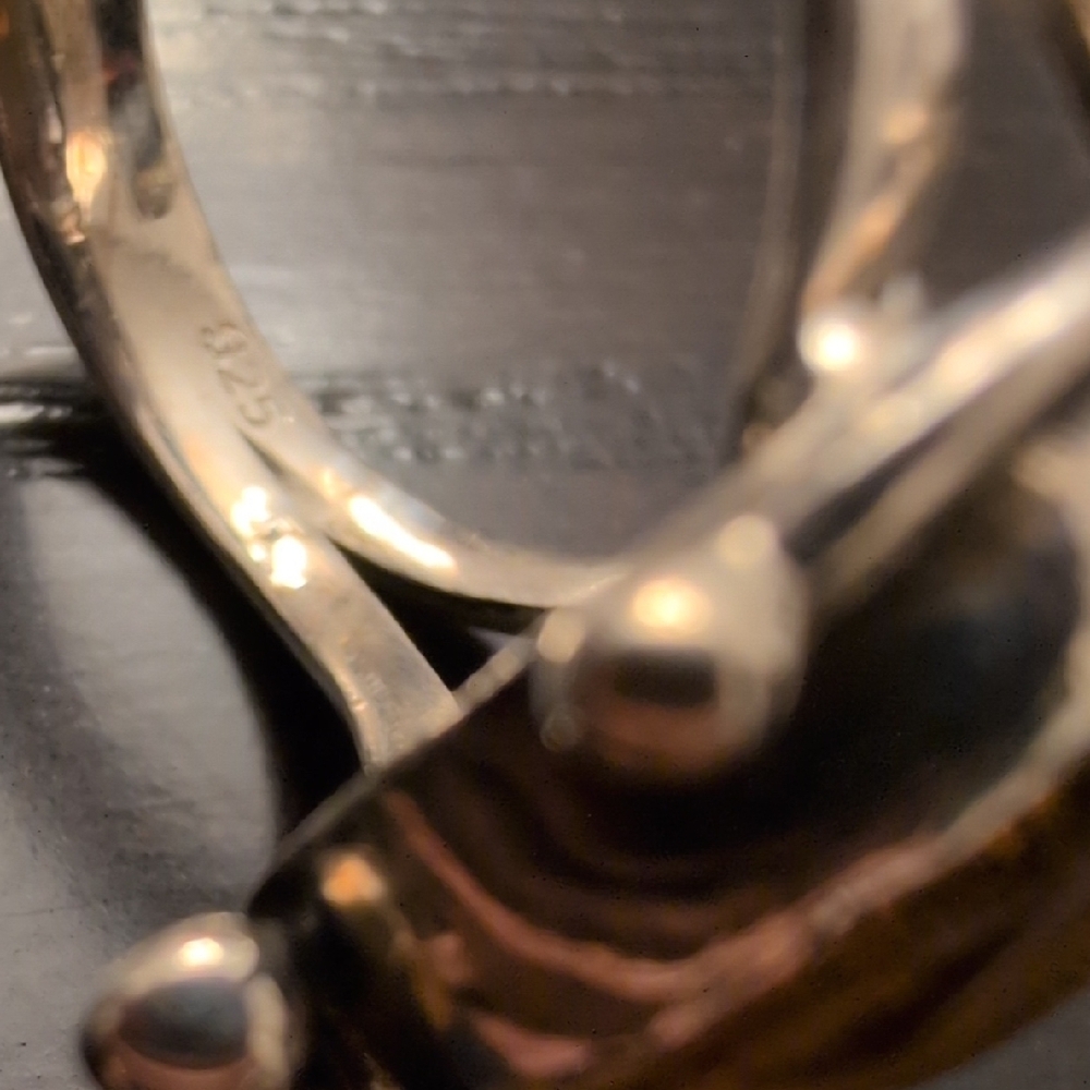 Sterling Silver Amber Ring - Picture 8 of 11